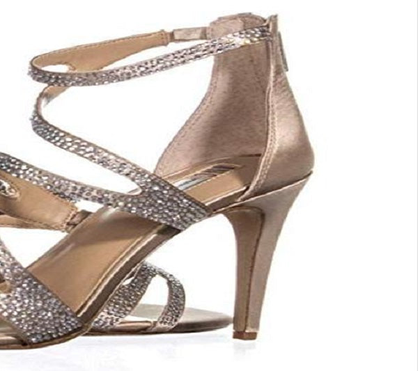 INC International Concepts Women's Synthetic Metallic Strappy Sandals Brown Size 10 M