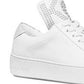 Michael Kors Women's Mindy Leather Low Top Lace Optical White Size 6.5