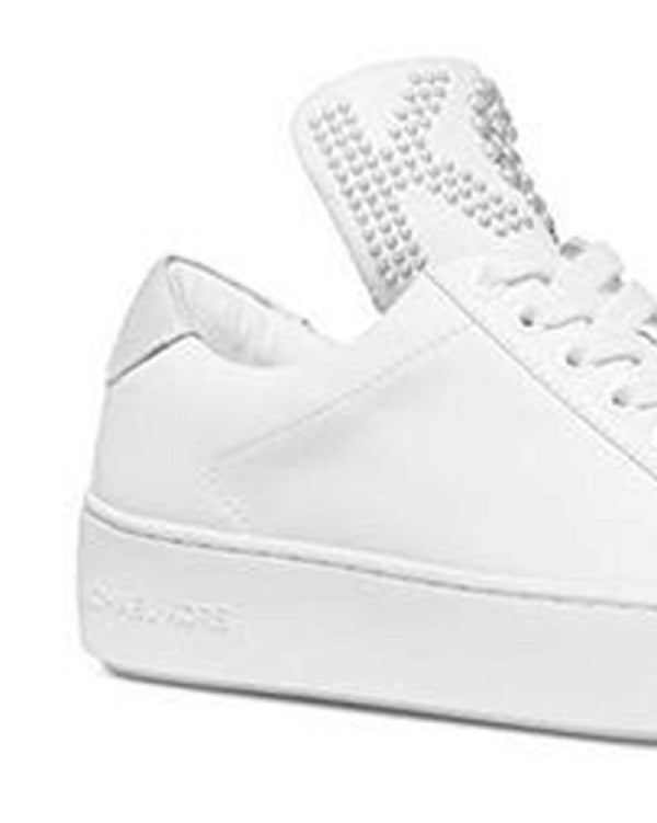 Michael Kors Women's Mindy Leather Low Top Lace Optical White Size 6.5
