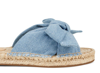 Nine West Women's Blanche Knotted Slide Sandals Blue Size 7.5M