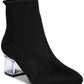 Bar III Women's Lacy Sock Booties Shoes Black-Silver 5.5M