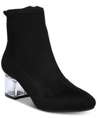 Bar III Women's Lacy Sock Booties Shoes Black-Silver 5.5M