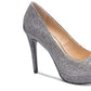 Chinese Laundry Women's Haley Peep Toe Pumps Gray Size 7.5 M