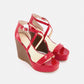 Jessica Simpson Women's Samira Strappy Wedge Sandals Shoes Bright Red  Size 6.5M
