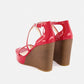 Jessica Simpson Women's Samira Strappy Wedge Sandals Shoes Bright Red  Size 6.5M
