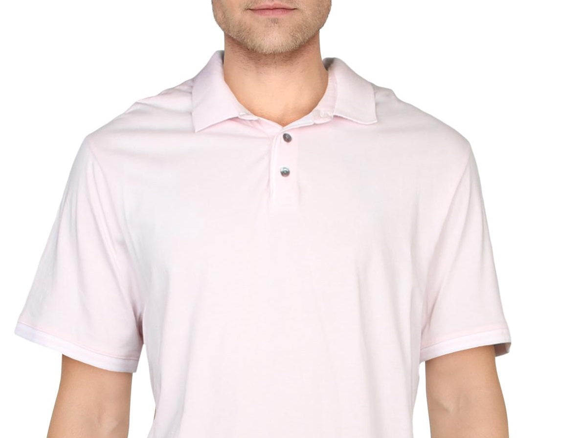 Perry Ellis Men's Striped Collared Casual Shirt Pink Size XX-Large