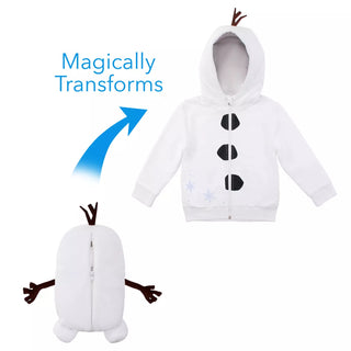 Cubcoats Kid's Olaf Frozen 2 in 1 Transforming Classic Zip Up Hoodie & Soft Plushie White