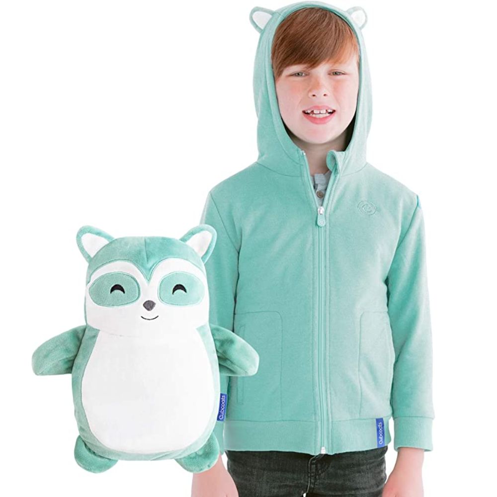 Cubcoats Rekka the Raccoon 2 in 1 Transforming Classic Zip Up Hoodie & Soft Plushie