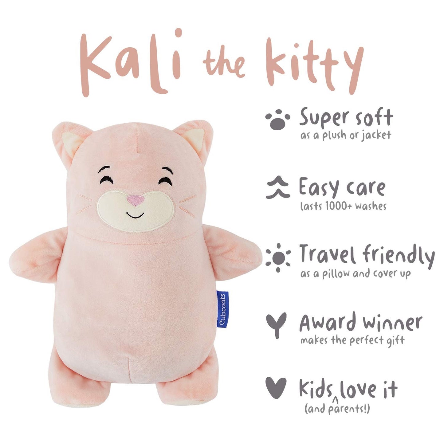 Cubcoats Kali The Kitty 2 in 1 Transforming Crewneck Sweatshirt Hoodie & Soft Plushie Pink