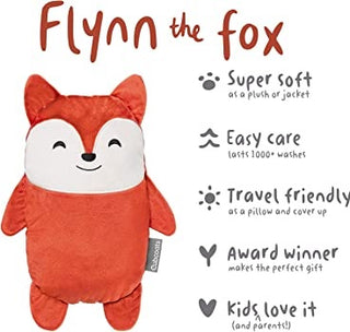 Cubcoats Kid's Toddler Flynn the Fox 2-in-1 Stuffed Animal T-Shirt Orange