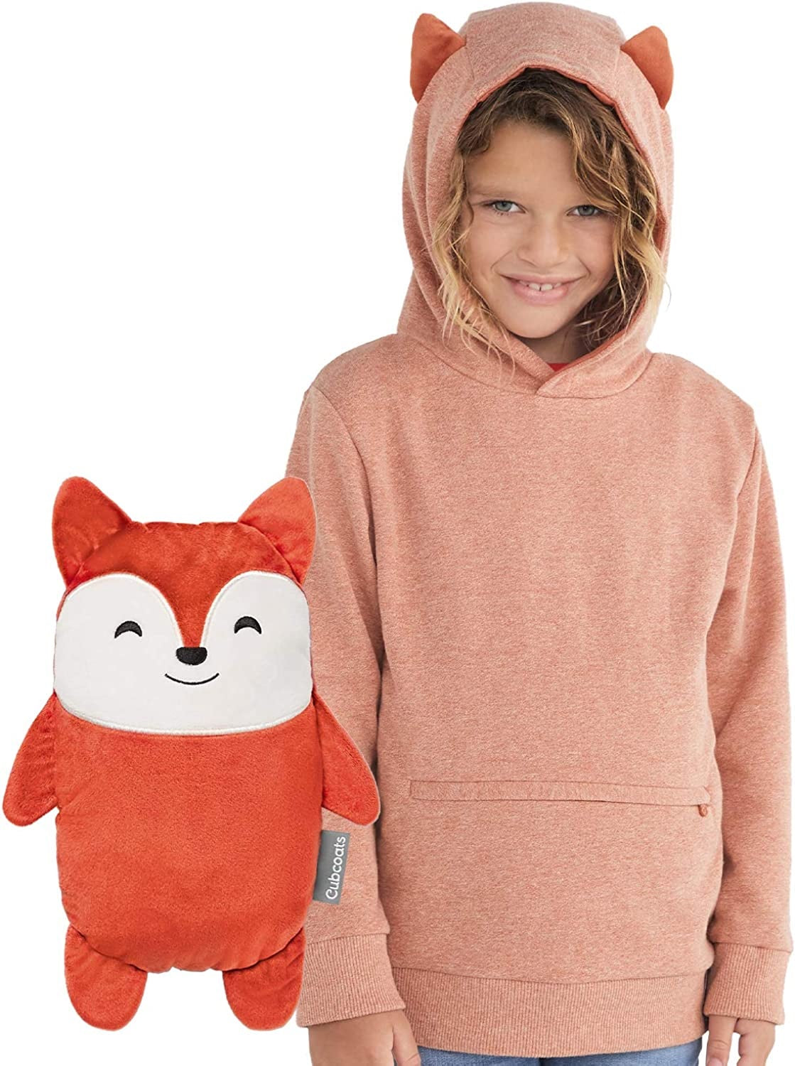 Cubcoats Flynn the Fox 2 in 1 Transforming Pullover Hoodie & Soft Plushie Orange
