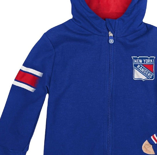Cubcoats Boy's Toddler  New York Rangers 2-in-1 Transforming Full-Zip Hoodie & Soft Plushie Blue