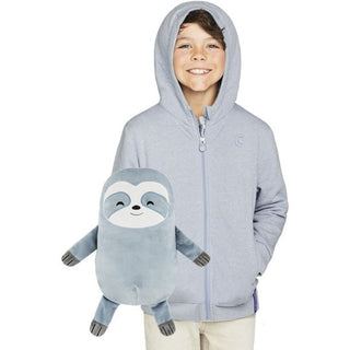 Cubcoats Kid's Toddler Sloth 2-in-1 Stuffed Animal Hoodie Blue