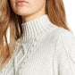 Lucky Brand Women's Cable Knit Turtleneck Sweater White Size Medium