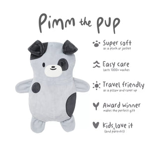 Cubcoats Transforming 2 in 1 Toddler Unisex Pimm the Puppy 2-in-1 Stuffed Animal T-Shirt Gray