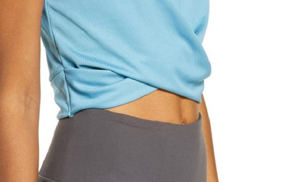 Nike Women's Dry Crop Twist Training Top Blue Size Small