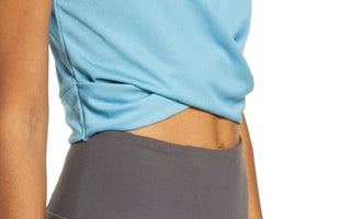 Nike Women's Dry Crop Twist Training Top Blue Size Small