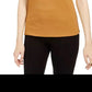 Bar III Women's Textured Scoop Neck Top Harvest Yellow Size XX-Small