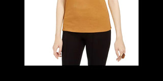 Bar III Women's Textured Scoop Neck Top Harvest Yellow Size XX-Small