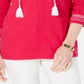 Charter Club Women's Embroidered Slub Top Pink Size Petite L