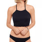 Salt + Cove Women'sTextured Smocked Hipster Swim Bottom Black Size Small