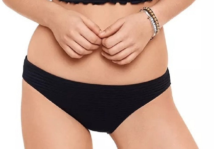Salt + Cove Women'sTextured Smocked Hipster Swim Bottom Black Size Small