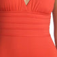 La Blanca Women's Paprika Strappy Back V Neck One Piece Orange Size 16