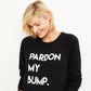 Motherhood Maternity Women's Pardon My Bump Crew Neck Graphic Sweatshirt Black Size X-Small