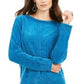 Style & Co Women's Chenille Sweater Blue Size Petite S