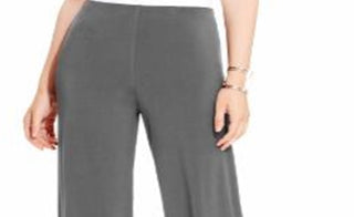 Alfani Women's Knit Wide Leg Pant Gray Size Petite Medium