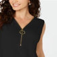 JM Collection Women's Sleeveless Zip Top Black Size Petite Small