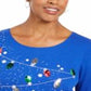 Karen Scott Women's Embellished Cotton Top Blue Size X-Small