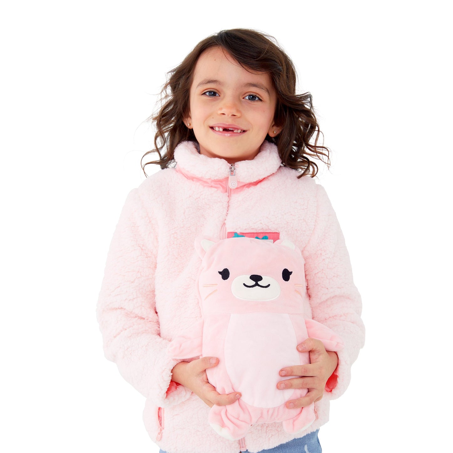 Cubcoats Big Girl's Kali the Kitty Sherpa Jacket Pink Size 8
