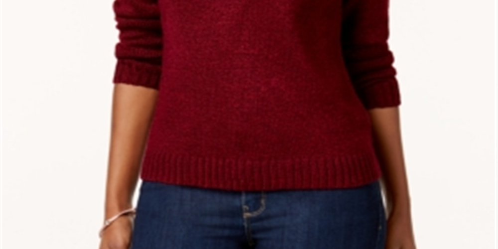 Karen Scott Women's Collared Sweater Red Size Medium