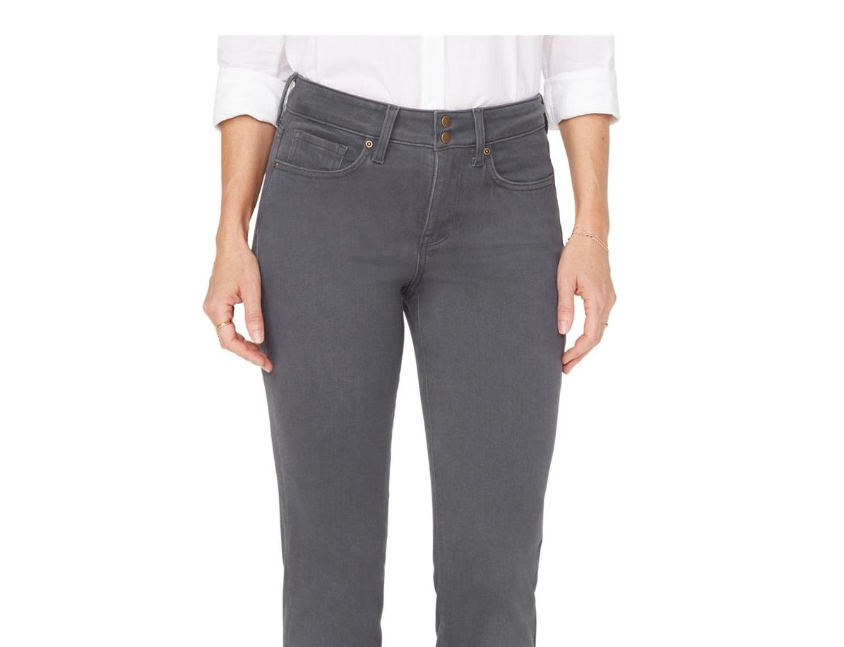 NYDJ Women's Marilyn Straight Jeans in Vintage Pewter Regular Gray Size 2