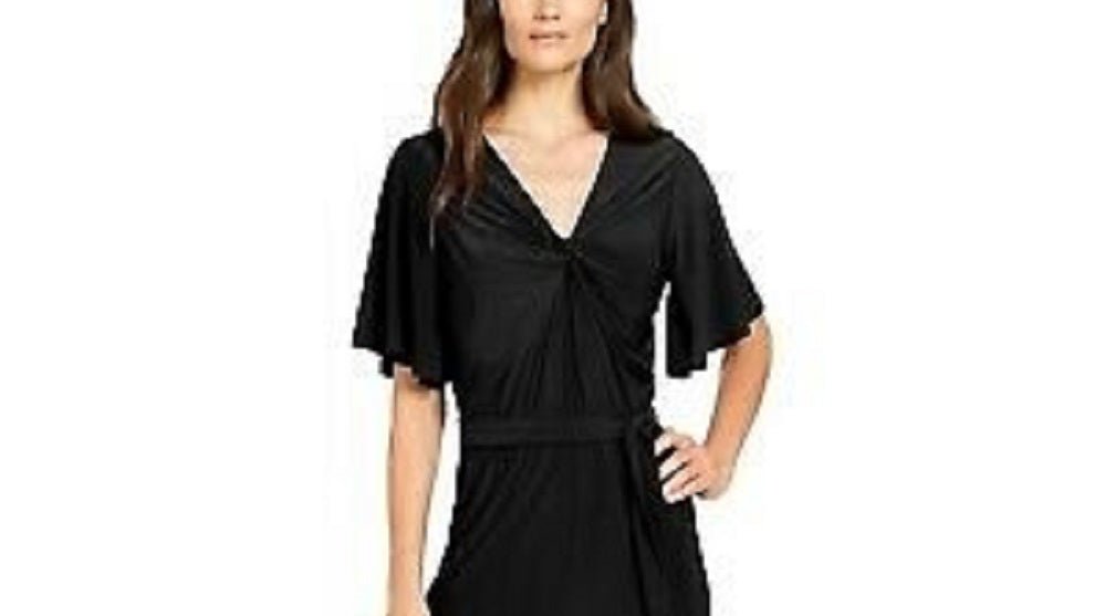 NY Collection Women's Twist Front Jumpsuit Black Size Petite XS