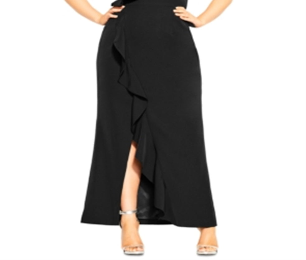 City Chic Women's Savannah Maxi Dress Black Size 18W