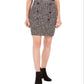 Bar III Women's Button Detail Tweed Pencil Skirt Black Size 6