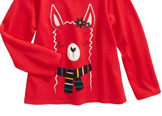 First Impressions Toddler Girl's Llama Print Cotton T-Shirt Red Size 4T