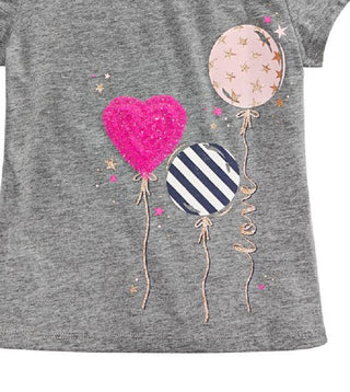 Epic Threads Little Girl's Balloons T-Shirt Gray Size 5