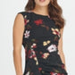 DKNY Women's Ruched Floral Print Sheath Dress Black Size12