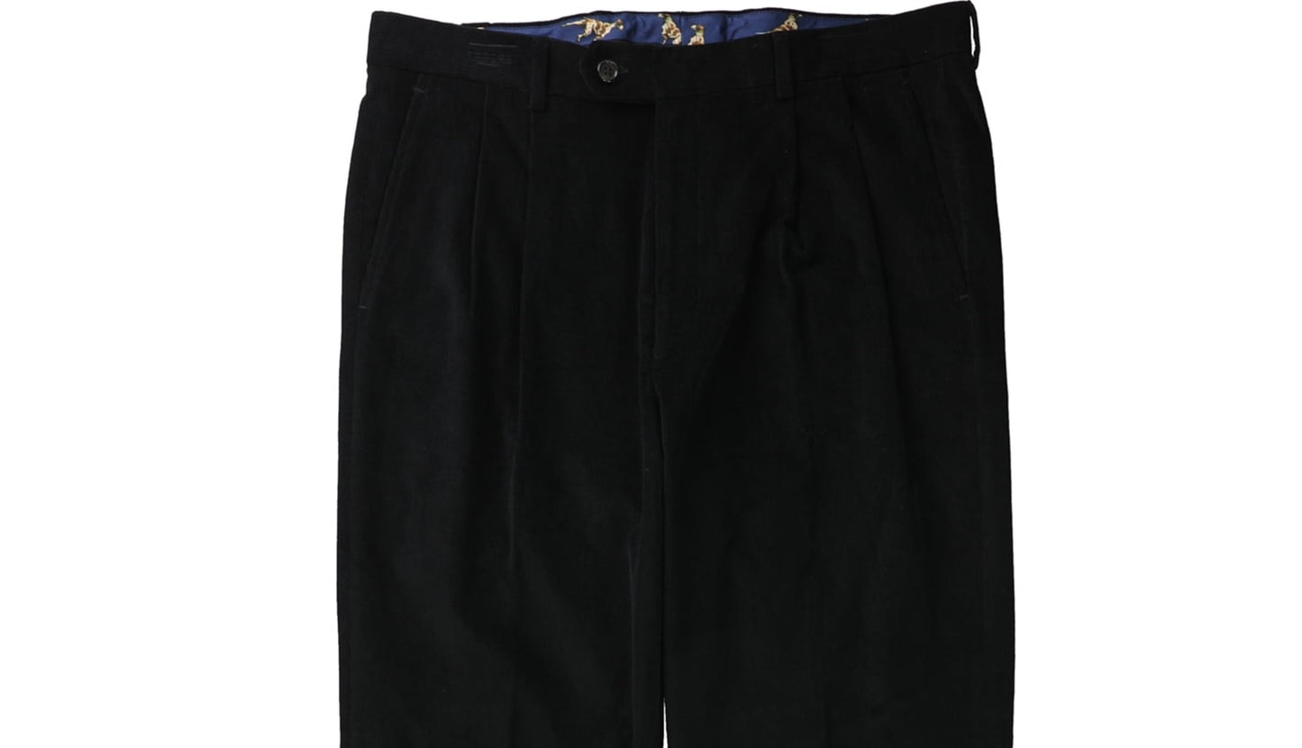 Ralph Lauren Men's Solid Casual Corduroy Pants Black Size 46x32