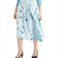 Alfani Women's Printed Asymmetric A Line Skirt Green Size 6