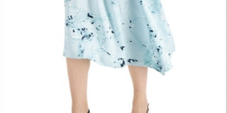 Alfani Women's Printed Asymmetric A Line Skirt Green Size 6