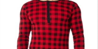 2(X)IST Men's Essential Long Sleeve Henley Underwear Red Size X-Large