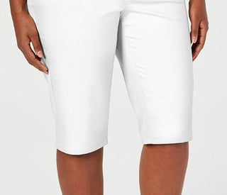 Charter Club Women's Plus Cotton Blend Bermuda Skimmers White Size 18W