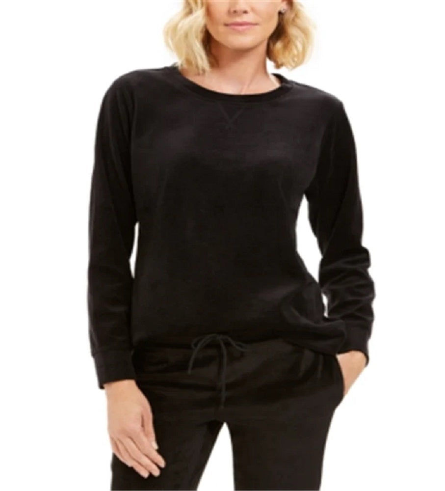 Karen Scott Women's Velour Sweatshirt Black Size Petite XL
