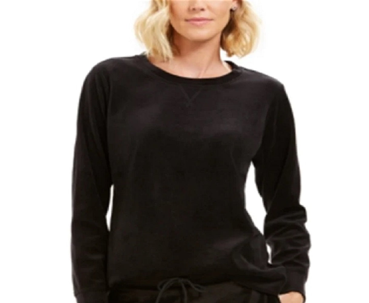 Karen Scott Women's Velour Sweatshirt Black Size Petite XL