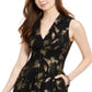 Vince Camuto Women's Metallic Print Fit Flare Dress Black Size 8