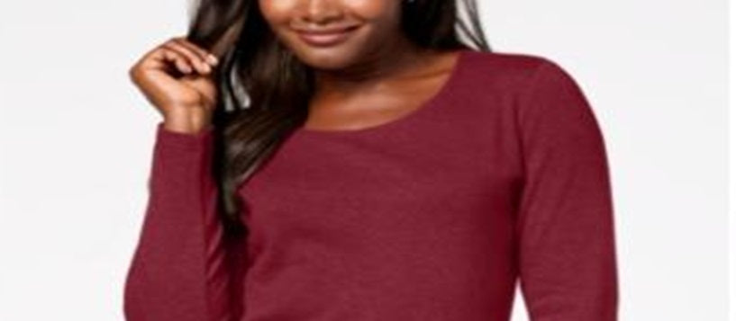 Karen Scott Women's Cotton Scoop Neck Top Red Size X-Large